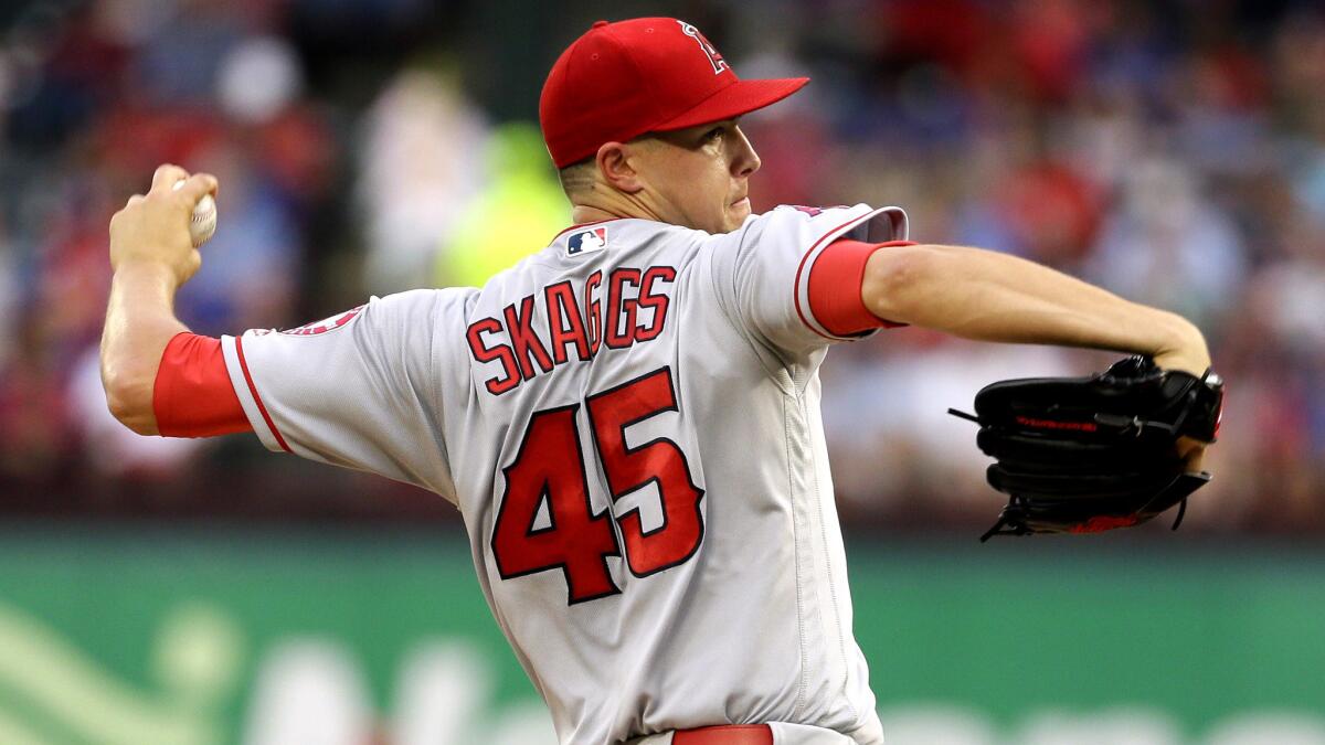 Angels starting pitcher Tyler Skaggs had a 3.99 earned-run average in five starts before his injury.