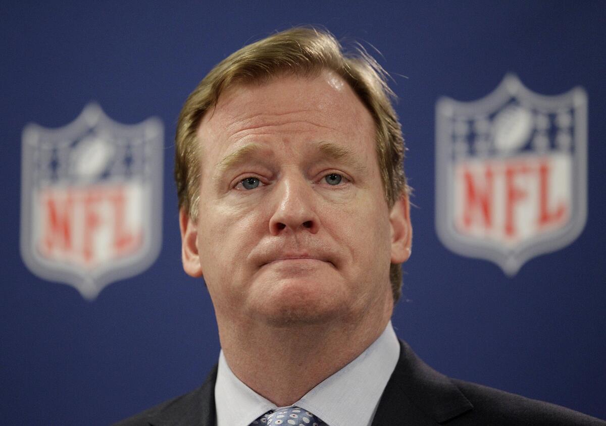 NFL Commissioner Roger Goodell at a 2012 news conference in Atlanta.