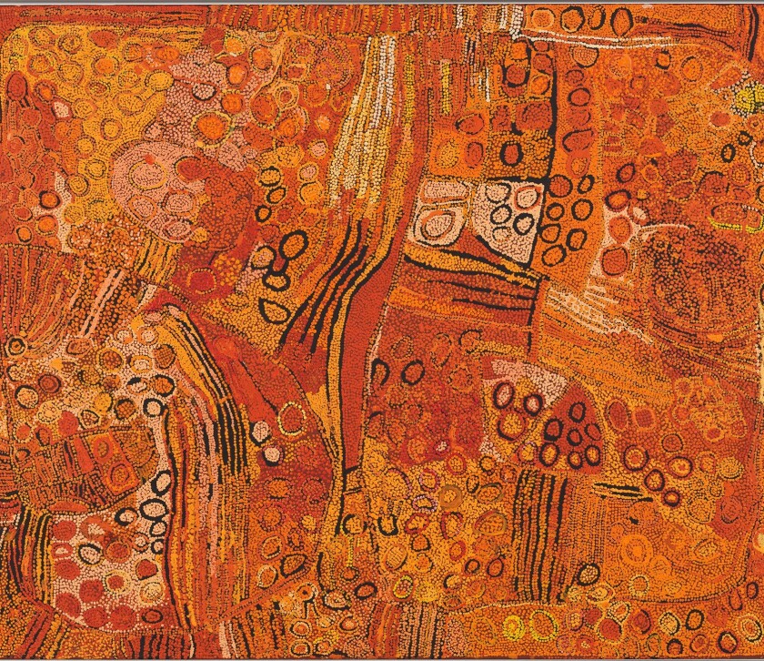 Naata Nungurrayi, "Untitled," 2010, synthetic polymer paint on linen