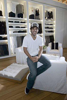 James Perse, shown at his new flagship store in Malibu, embodies the simple, laid-back lines of his label.