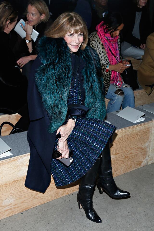 Anna Wintour attends the Reed Krakoff fashion show.