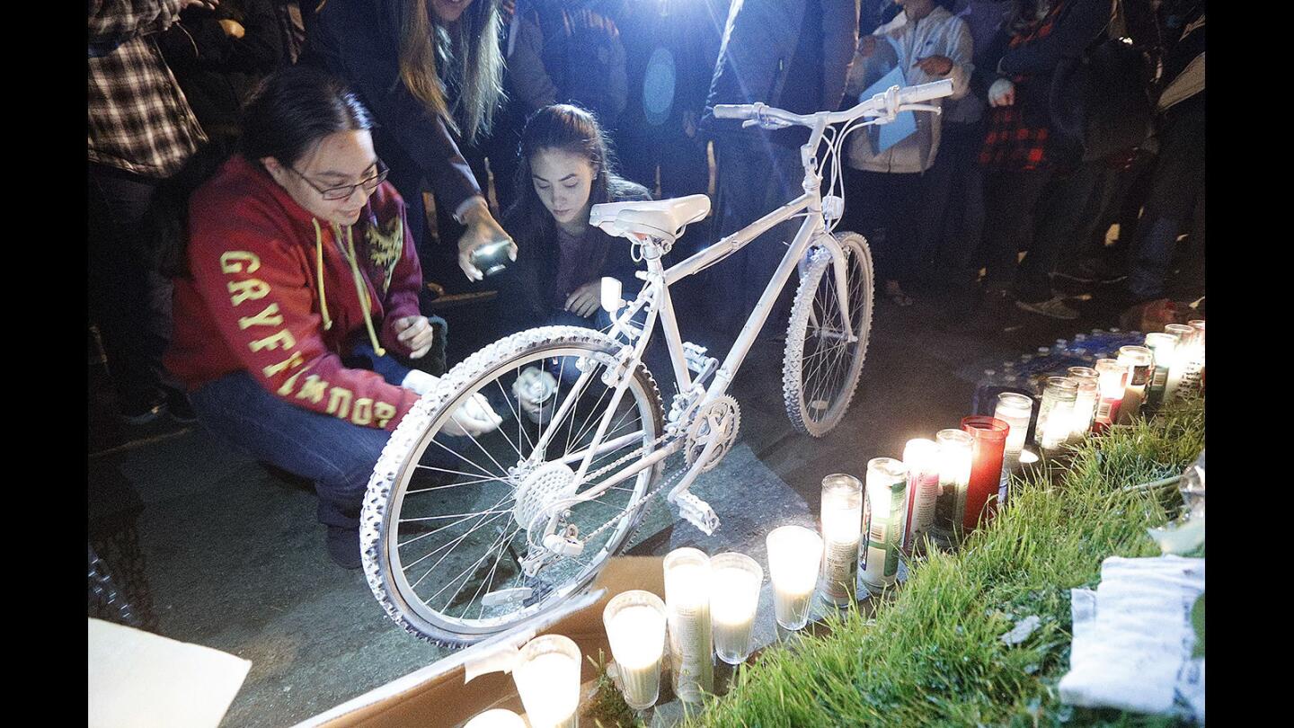 Photo Gallery: Shrine and Ghost Bike memorial for fallen bicyclist