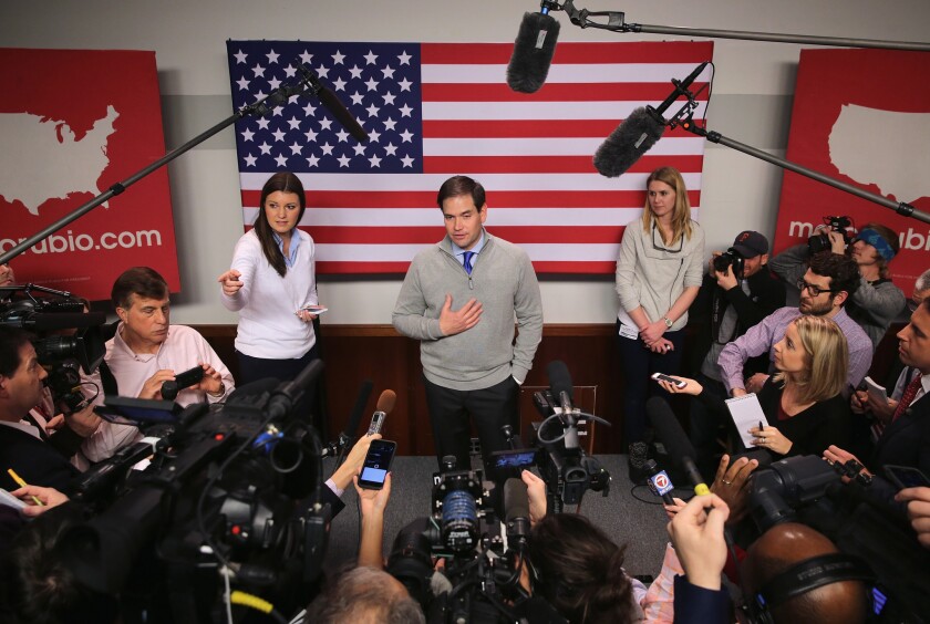 Sen. Marco Rubio campaigns in Manchester, N.H.