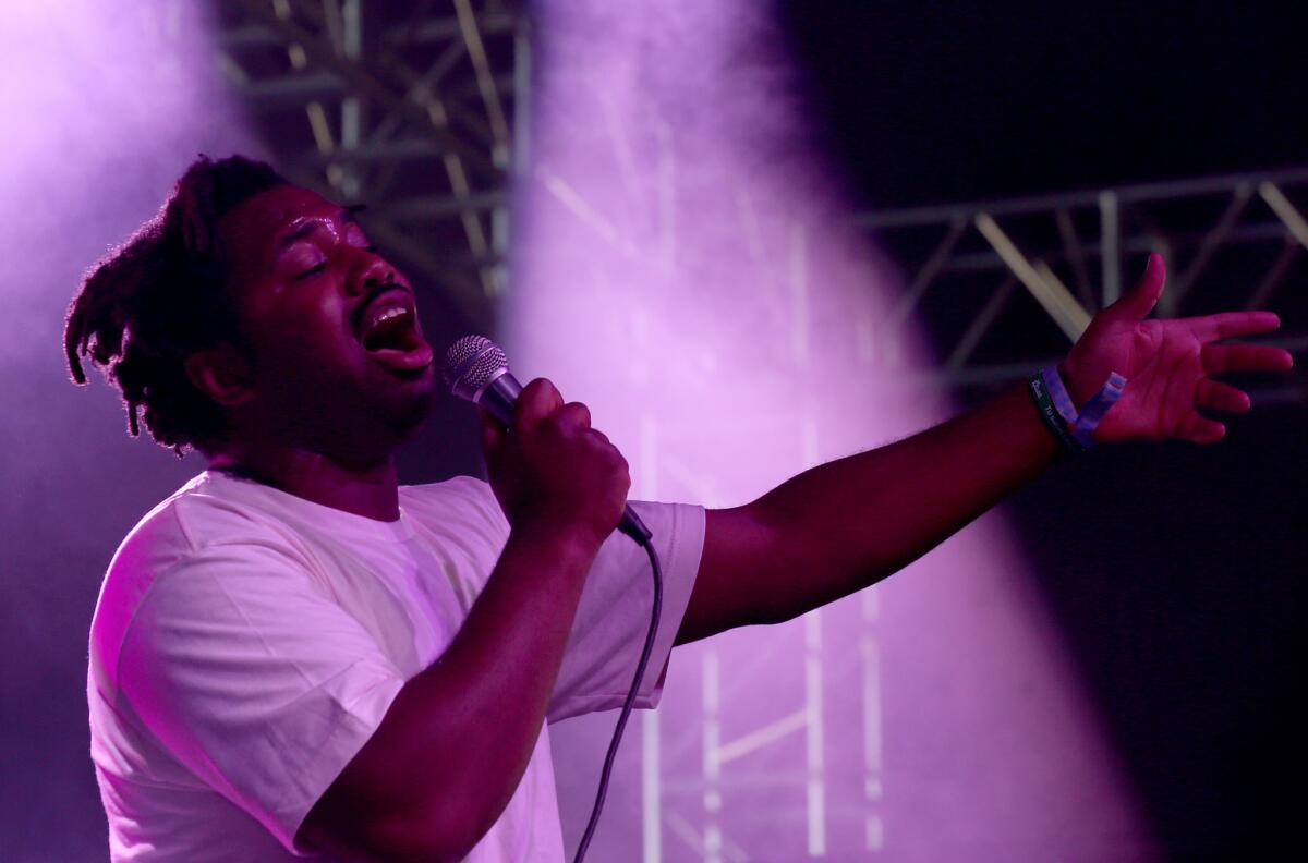 Sampha at Coachella. (Luis Sinco / Los Angeles Times)