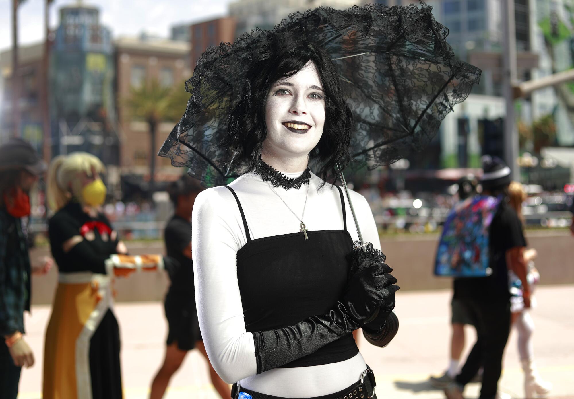 Morgan Jones of Mission Viejo dressed as Death from "The Sandman."