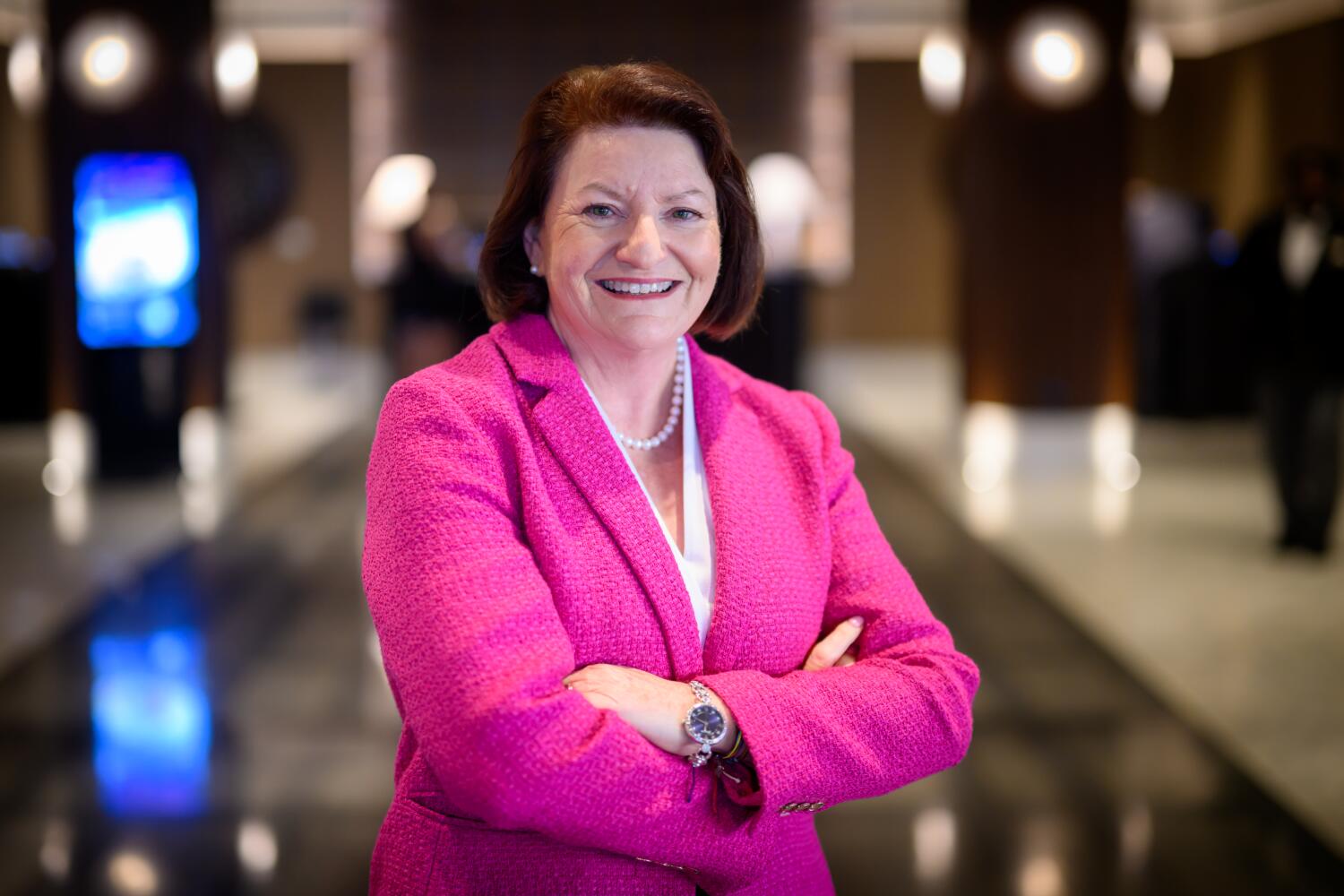 SAN FRANCISCO, CALIFORNIA - SEPT 29: State Sen. Toni Atkins stands for a photo during a Governor Candidate Forum held by the National Union of Healthcare Workers in San Francisco, CA on September 29, 2024. Democrats Lt. Gov. Eleni Kounalakis, California superintendent of public instruction Tony Thurmond, state Sen. Toni Atkins and former state Controller Betty Yee participated in the event. (Josh Edelson / For the Times)