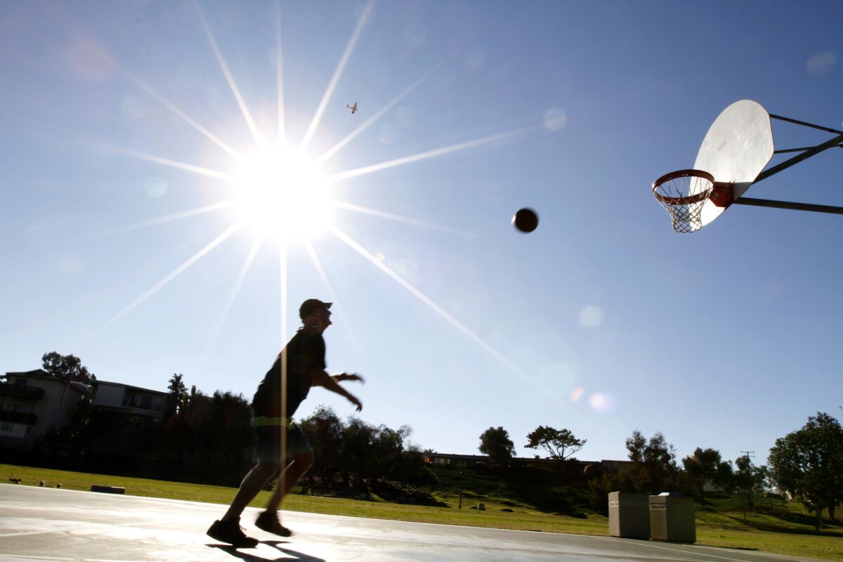 Matt Tonne was shooting hoops at Valley Park, which is located directly off the Veterans Parkway in Hermosa Beach.