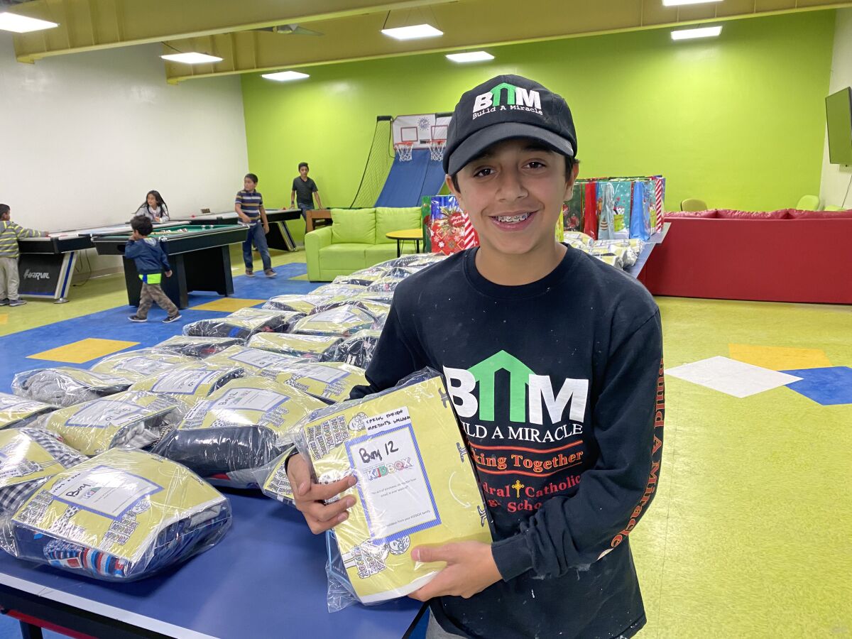 Eighth-grader Gabriel Benitez, from Carmel Valley, provided $10,000 of clothing to children in Tijuana.