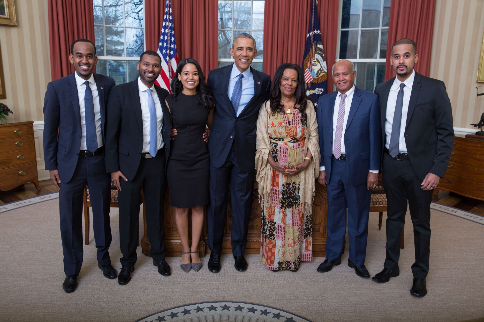 David Mulugheta and family with President Obama