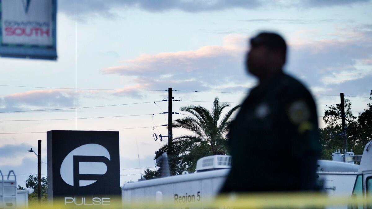 A police officer outside the Pulse nightclub.