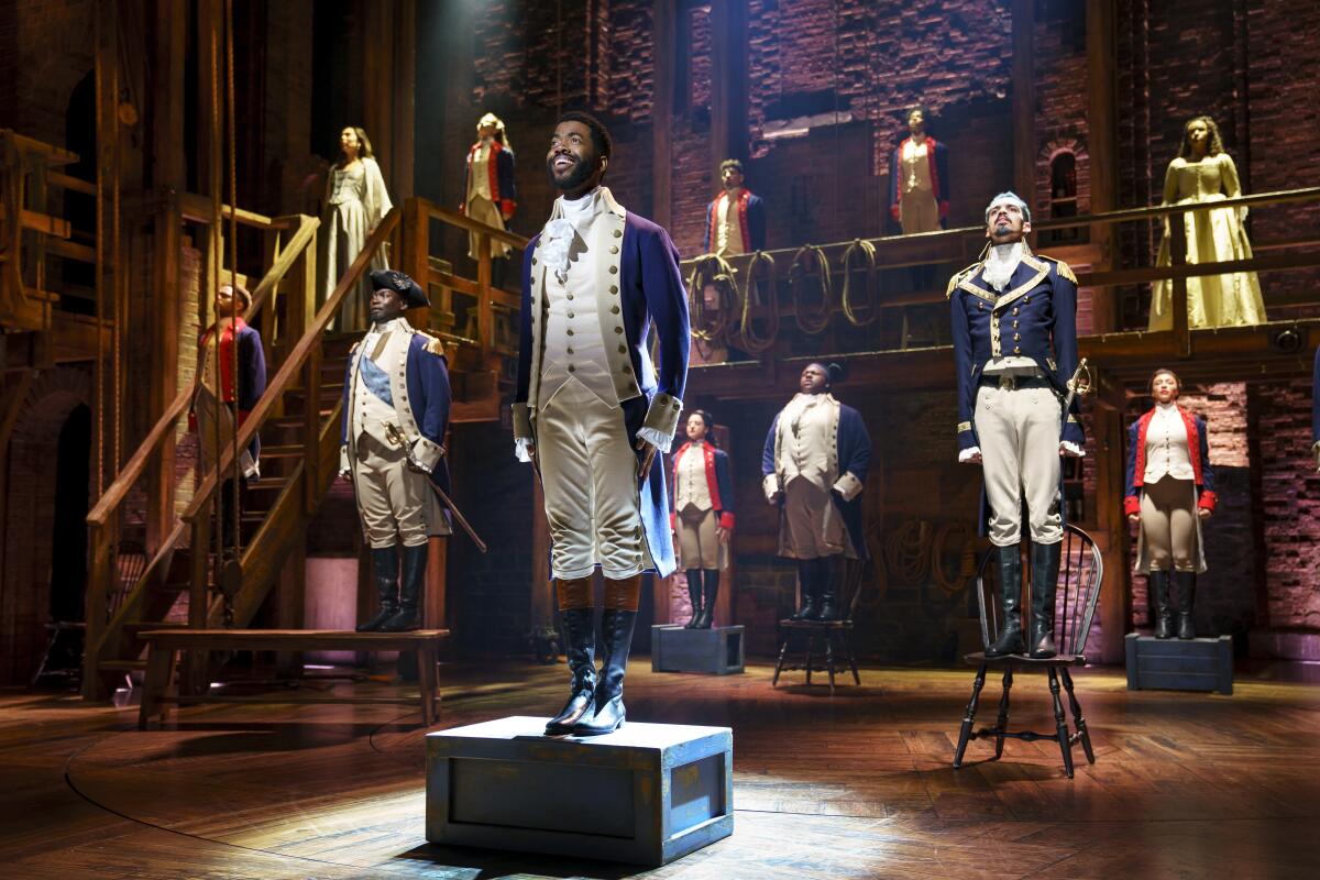 The national touring company cast of "Hamilton" will perform Nov. 9 through 20 at the San Diego Civic Theatre.