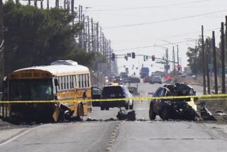 LOCATION: 1727 Columbia Way AREA/CITY: Lancaster DETAILS: At least one person is deceased after an SUV and yellow school bus collided head on. Unknown how the crash occurred. CHP was at the scene along with LASD officers investigating. LASD remains at the scene for the remainder of the investigation.