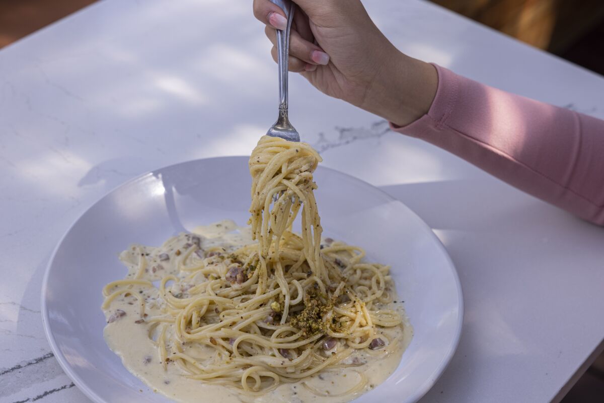 A pasta dish at Trattoria Don Pietro, which is slated to open April 28 in Old Town San Diego.