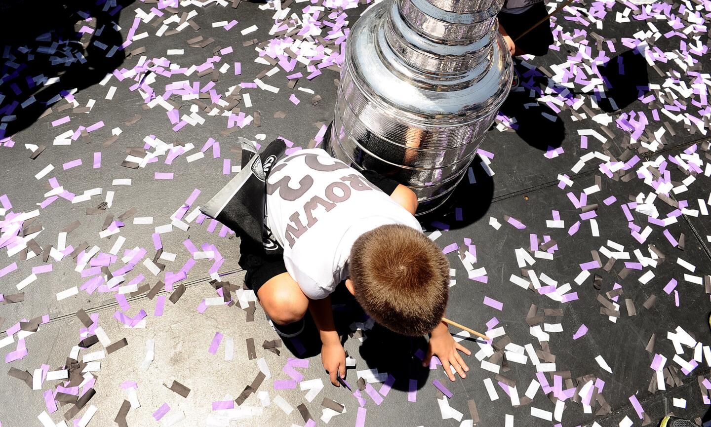 Kings fans celebrate the 2014 Stanley Cup