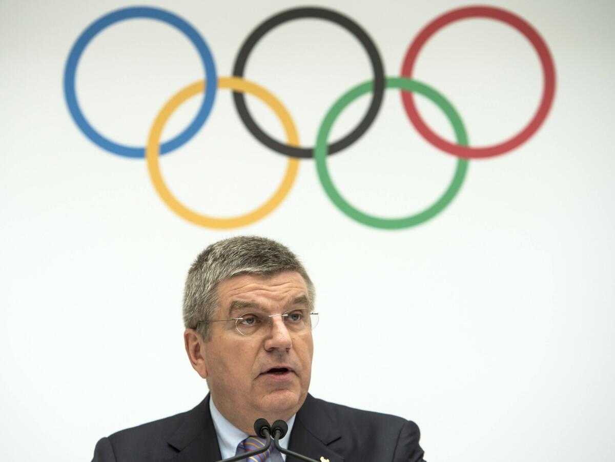 IOC president Thomas Bach speaks during the announcement of the 2022 Olympic Winter Games candidate cities in Lausanne, Switzerland, back in July.