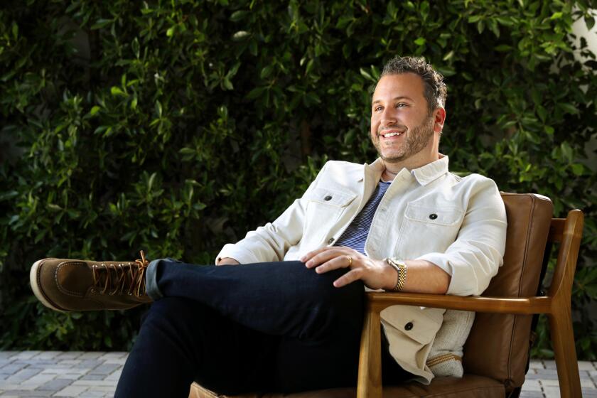 **FOR ENVELOPE EMMY ROUNDTABLE SHOWRUNNER ISSUE 5/27/21. LOS ANGELES-CA-APRIL 30, 2021: Chris Van Dusen, the creator, executive producer and showrunner of the television series "Bridgerton" is photographed at home in Los Angeles on Friday, April 30, 2021. (Christina House / Los Angeles Times)