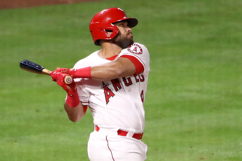 Angels' Jose Rojas bats during a game against the Chicago White Sox.