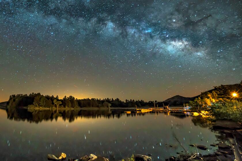 An image of the Milky Way over lake Cuyamaca, taken by Julian based photographer Kevin Wixom.