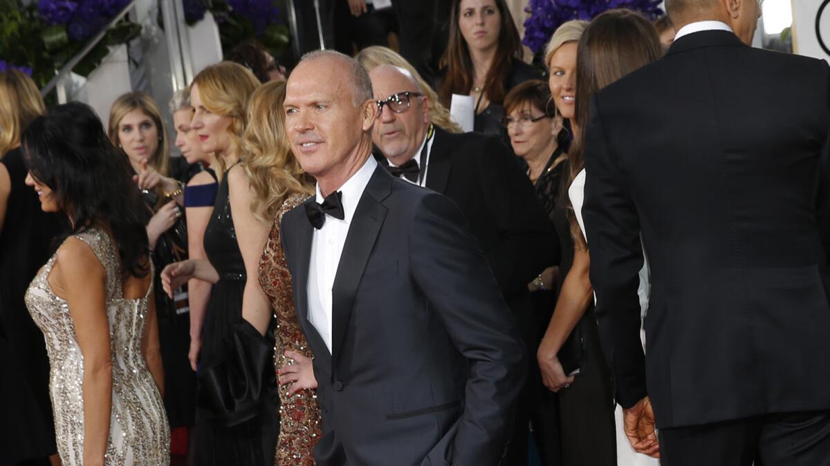 Michael Keaton arrives at the 72nd annual Golden Globe Awards at the Beverly Hilton Hotel. He later won in the category of lead actor, comedy or musical.