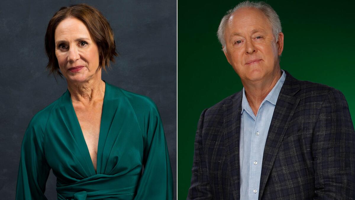 Laurie Metcalf, left, and John Lithgow will play Hillary and Bill Clinton in the upcoming Broadway play "Hillary and Clinton."
