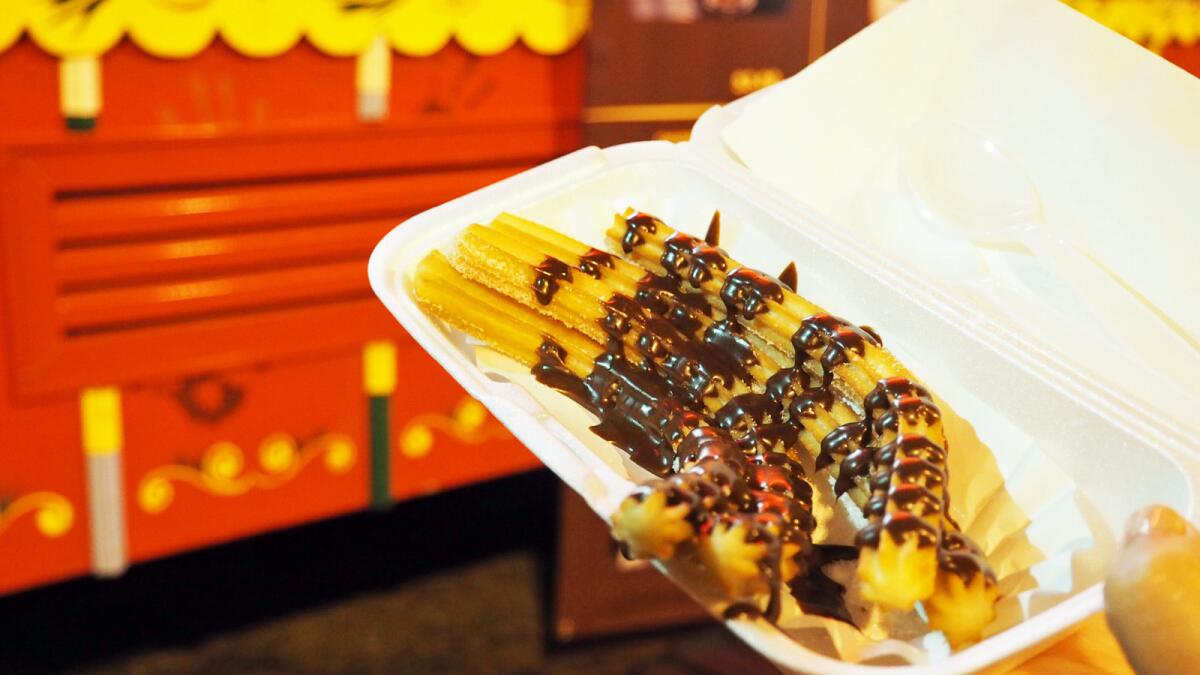 Churros covered in Nutella from the Churros Calientes food truck.