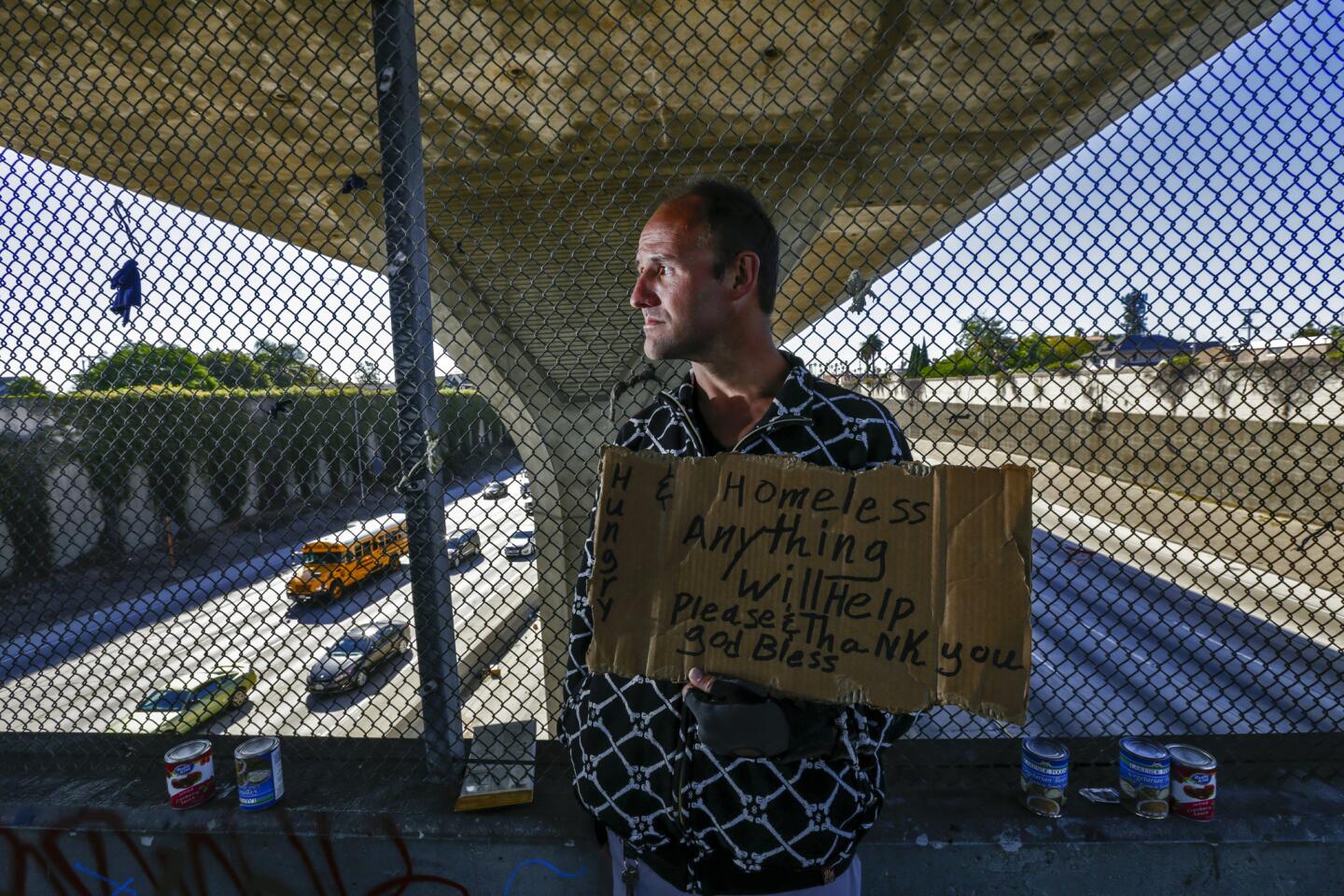 Homeless living above the 110 Freeway