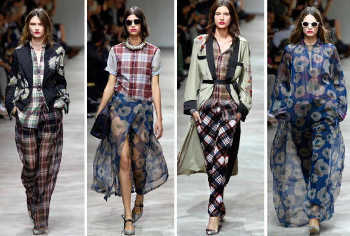 Looks from the Dries Van Noten spring-summer 2013 collection shown at Paris Fashion Week.