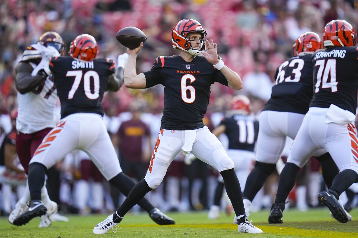 Browning makes a case to back up Burrow with his play in the Bengals'  preseason finale at Washington - The San Diego Union-Tribune