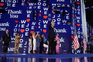 Chicago, Ill, Monday, August 19, 2024 - President Joe Biden waves farewell to delegates after delivering a speech at the Democratic National Convention at the United Center. (Robert Gauthier/Los Angeles Times)