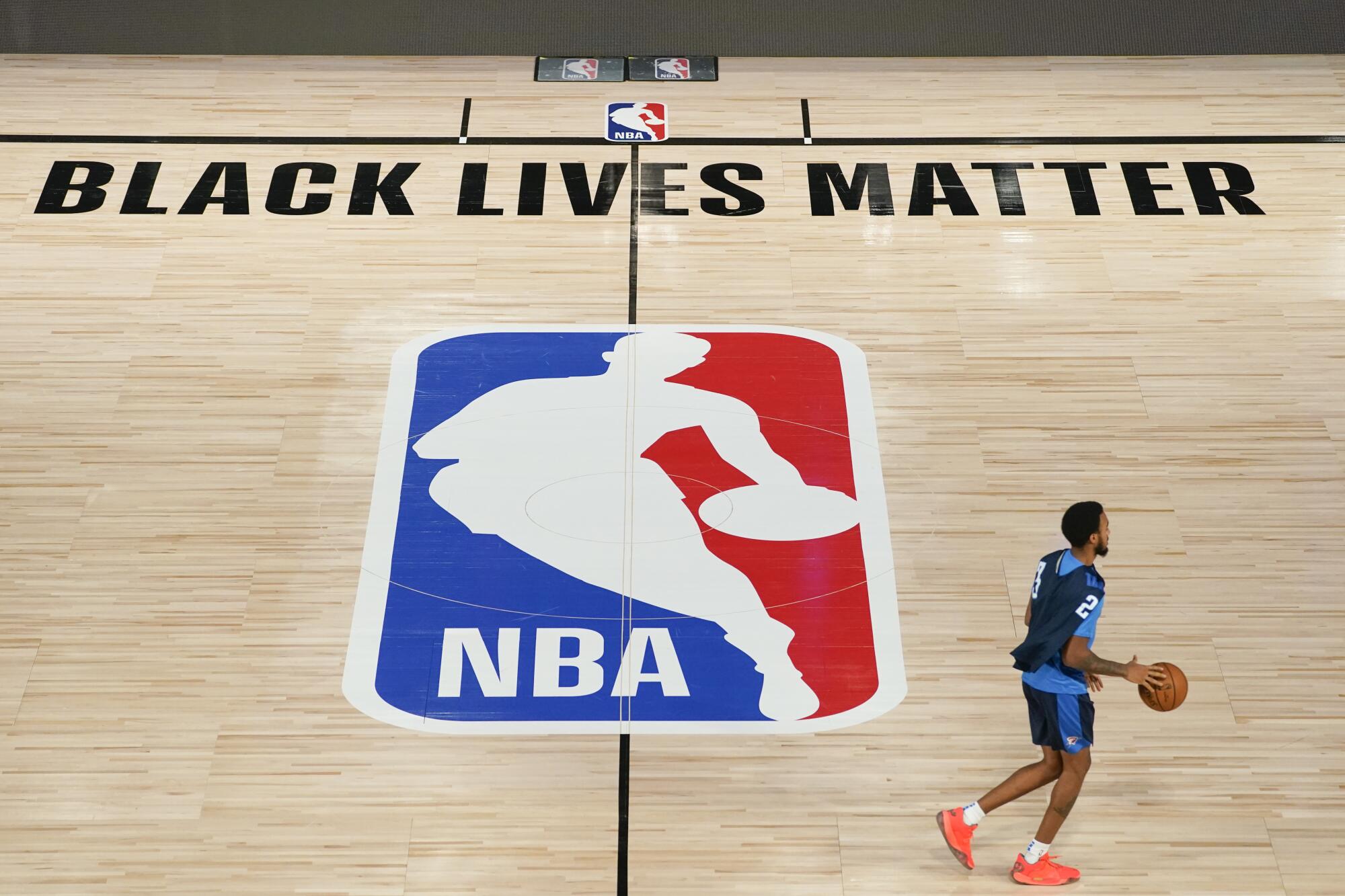 The arenas used by the NBA on the Disney World campus were emblazoned with social justice messages.