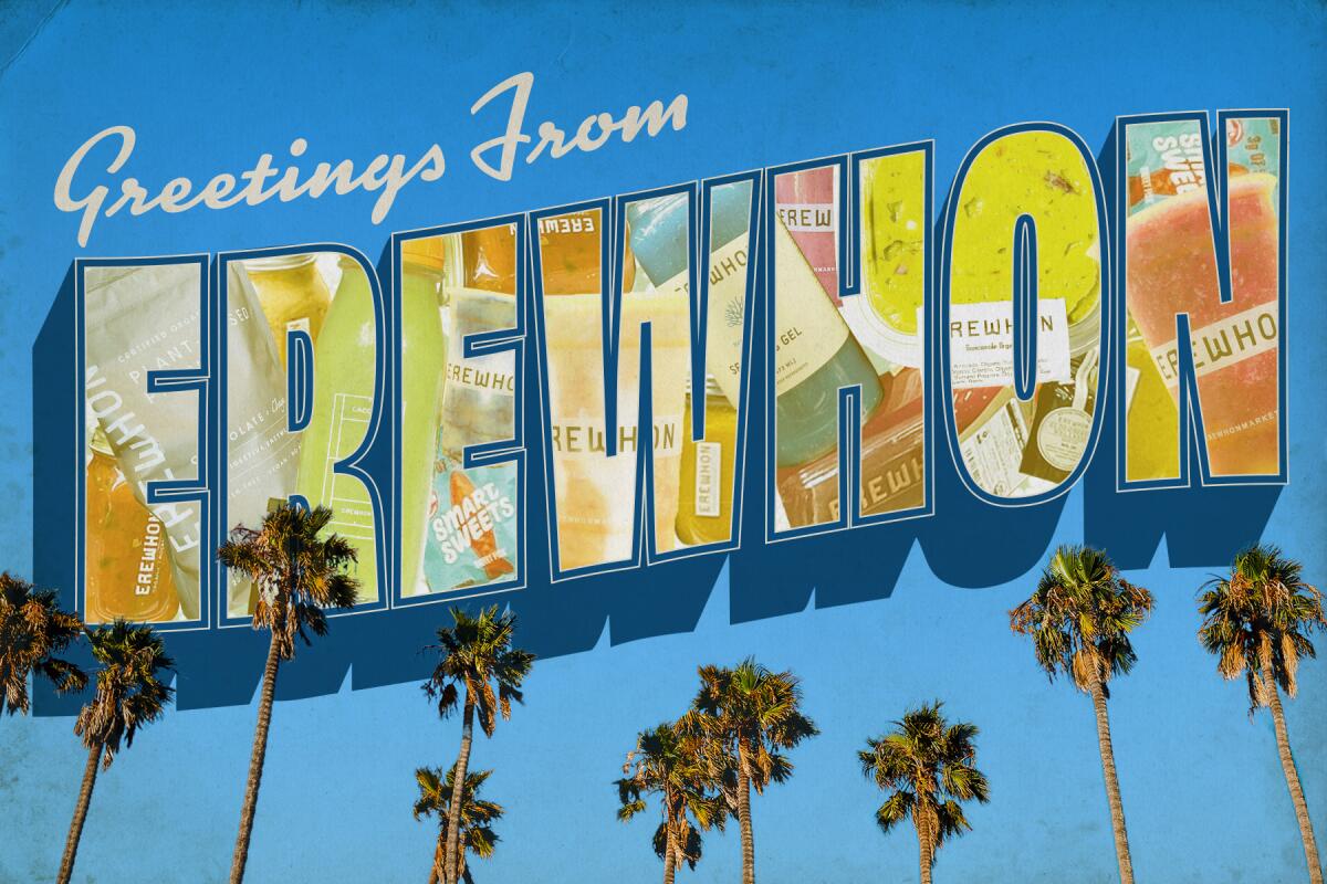 vintage postcard graphic stating "Greetings From Erewhon"