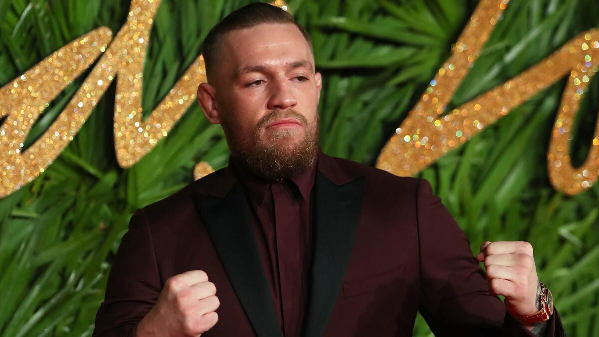 Fighter Conor McGregor arrives at the British Fashion Awards at the Royal Albert Hall in London on Dec. 4.