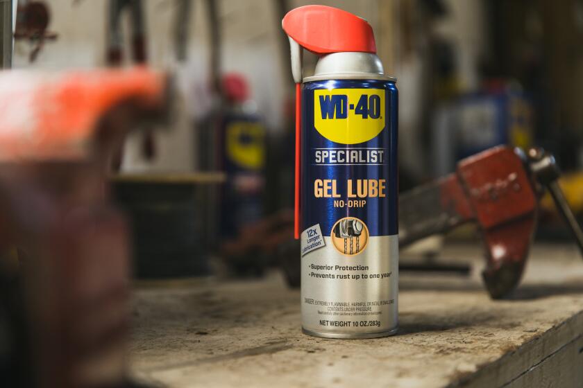 WD-40’s Soecialist line of products will get iconic blue can with red top.