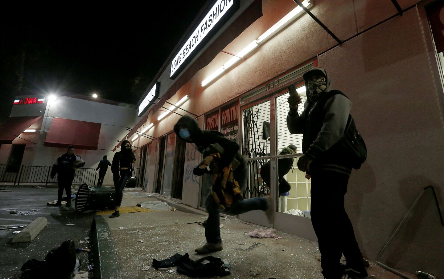 Looting in Long Beach.
