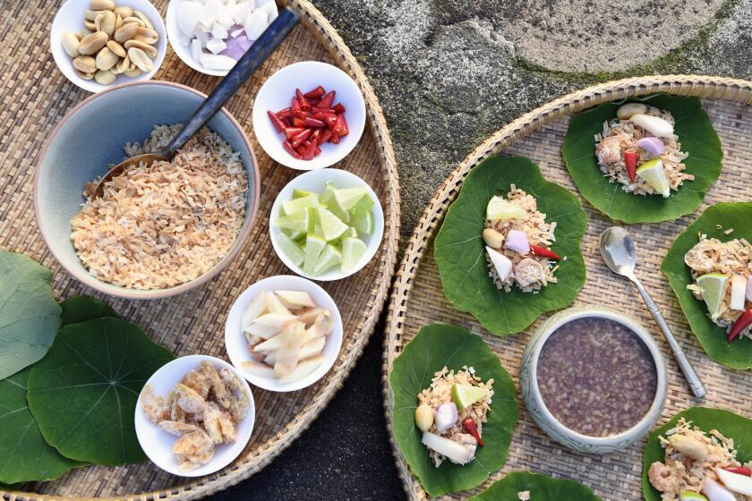 Mian kam, a Thai street food, is part of a Chinese New Year feast.