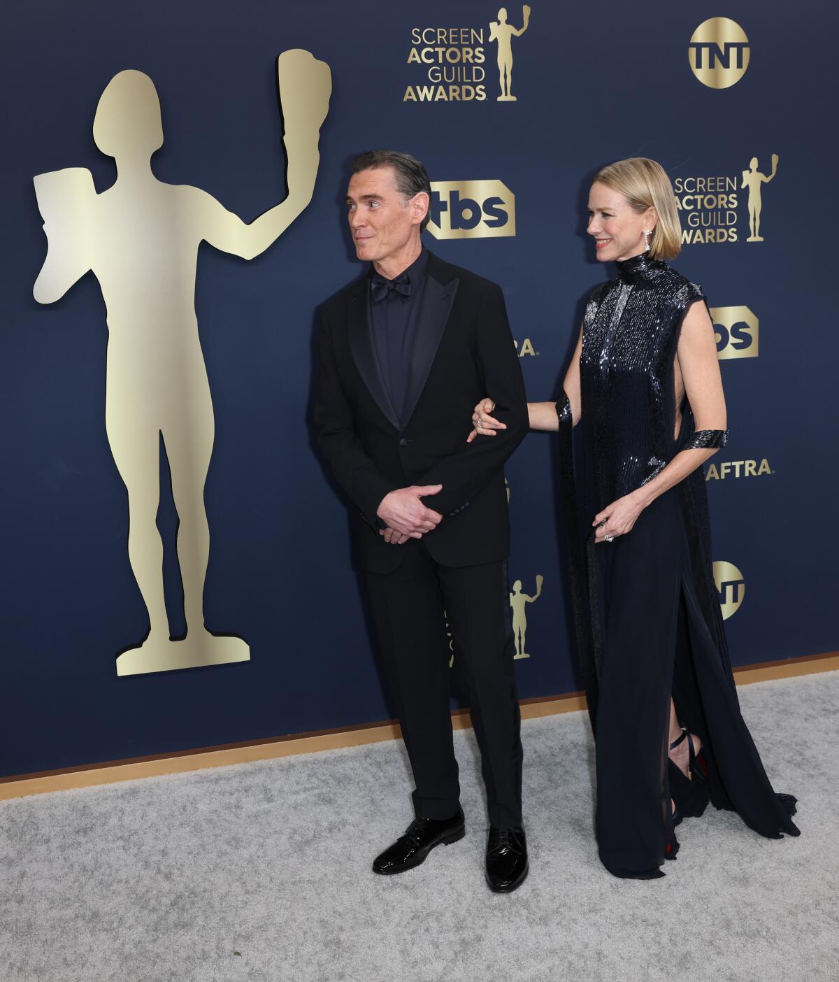 Billy Crudup and Naomi Watts arriving at the 28th Screen Actors Guild Awards  in 2022