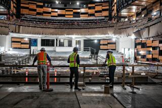 VALLEY GLEN, CA - JUNE 14: The leadership team at Pinner Construction inspects to progress of the main theater at Los Angeles Valley College as they file a RICO lawsuit alleging that program managers hired by the LA Community College District have deliberated delayed the completion of this project on Tuesday, June 14, 2022 in Valley Glen, CA. (Jason Armond / Los Angeles Times)