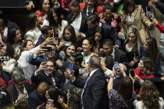 Supporters take selfies with the new President of Mexico, Claudia Sheinbaum