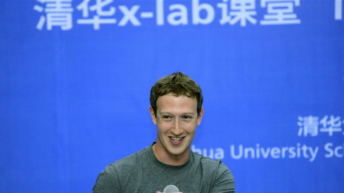 Mark Zuckerberg at Beijing's Tsinghua University last year.