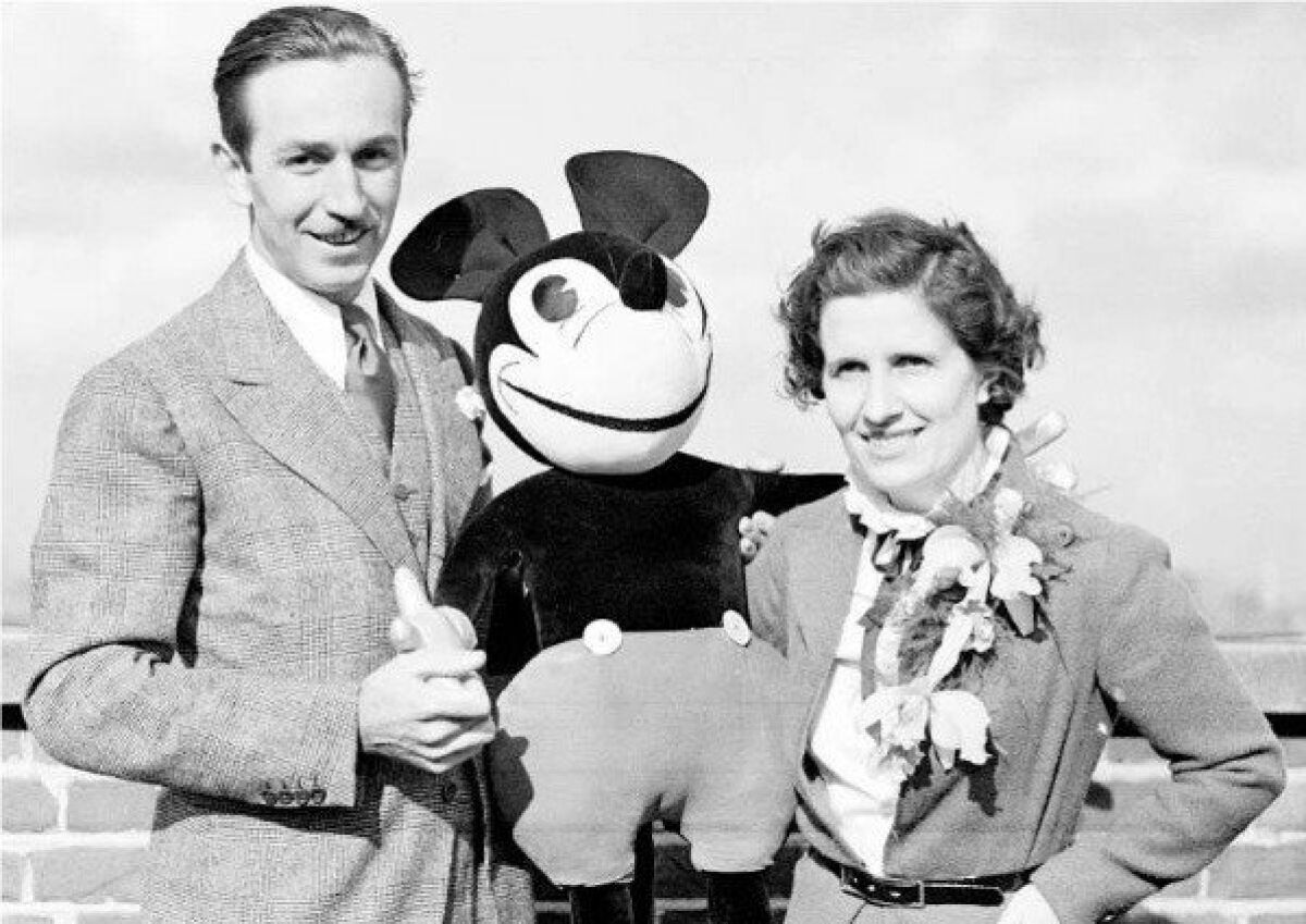 Walt Disney with his wife, Lillian, in 1935.