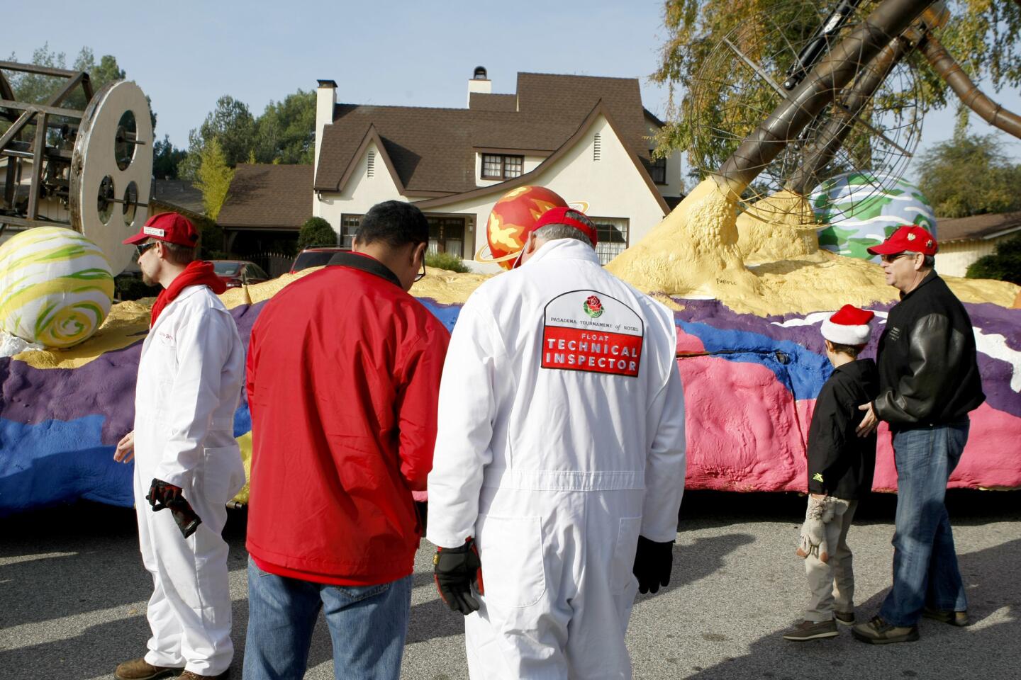 Photo Gallery: La Cañada Flintridge Tournament of Roses Association float is inspected