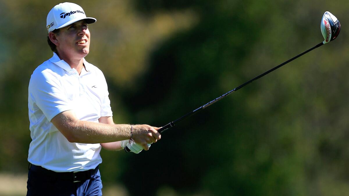 Justin Leonard, shown during the Frys.com Open in October, shot a 65 in the opening round of the OHL Classic on Thursday.