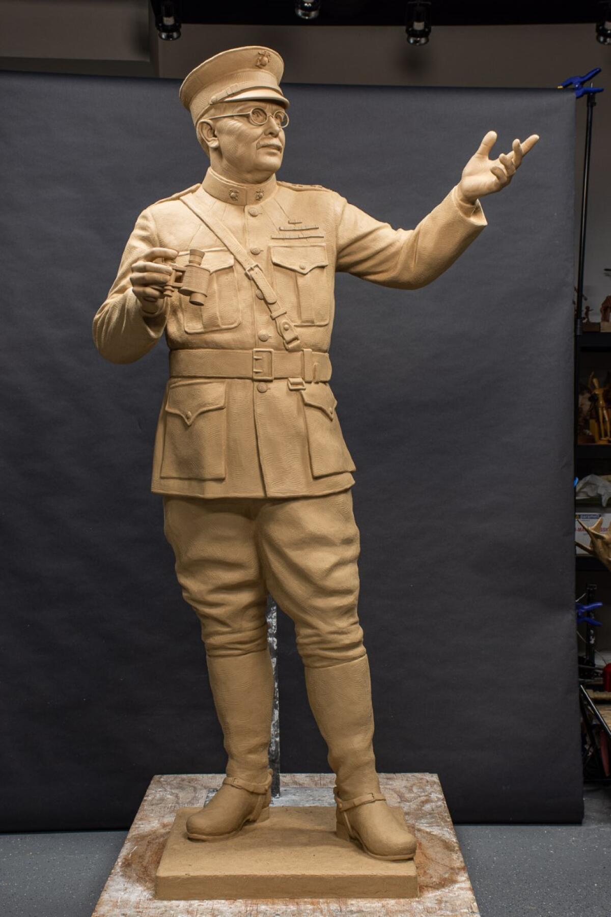 Statue of Camp Pendleton's namesake, Maj. Gen. Joseph Pendleton, in progress.