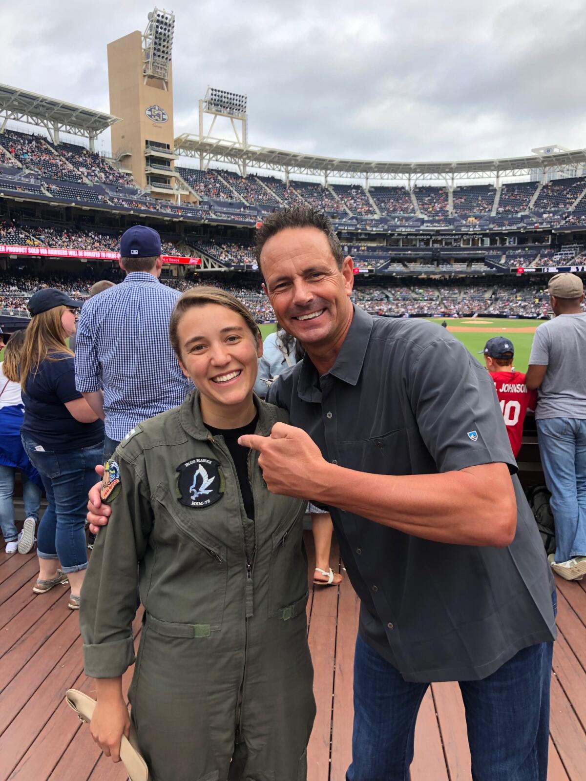 Navy pilot/show promoter with Andy Ashby, a two-time MLB All-Star and former San Diego Padre.