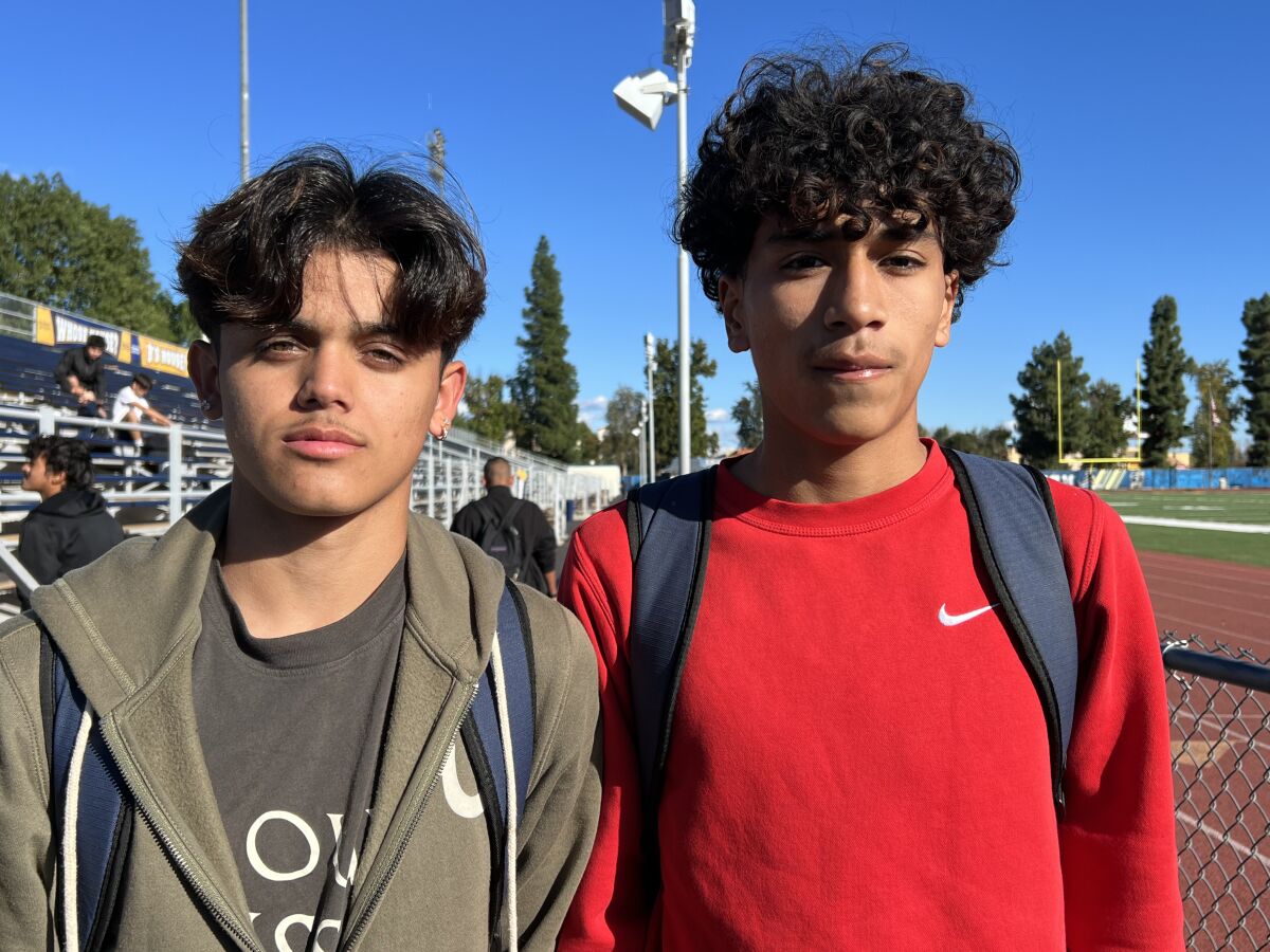 Sophomores Adrian Diaz (left) and Steve Ramos are key players for Birmingham's soccer team.