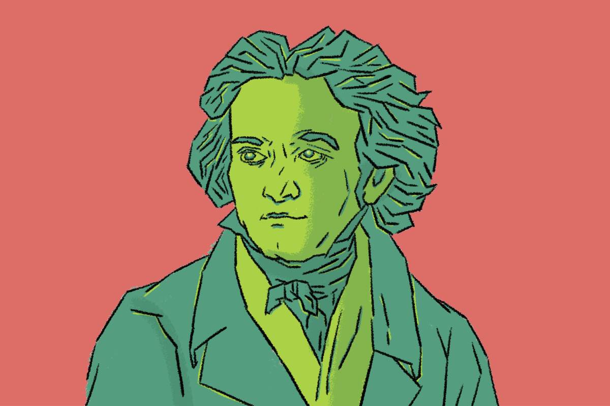 An illustration of Ludwig van Beethoven.
