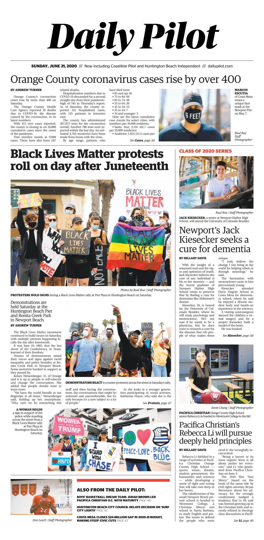 Daily Pilot e-Newspaper: Sunday, June 21, 2020 - Los Angeles Times