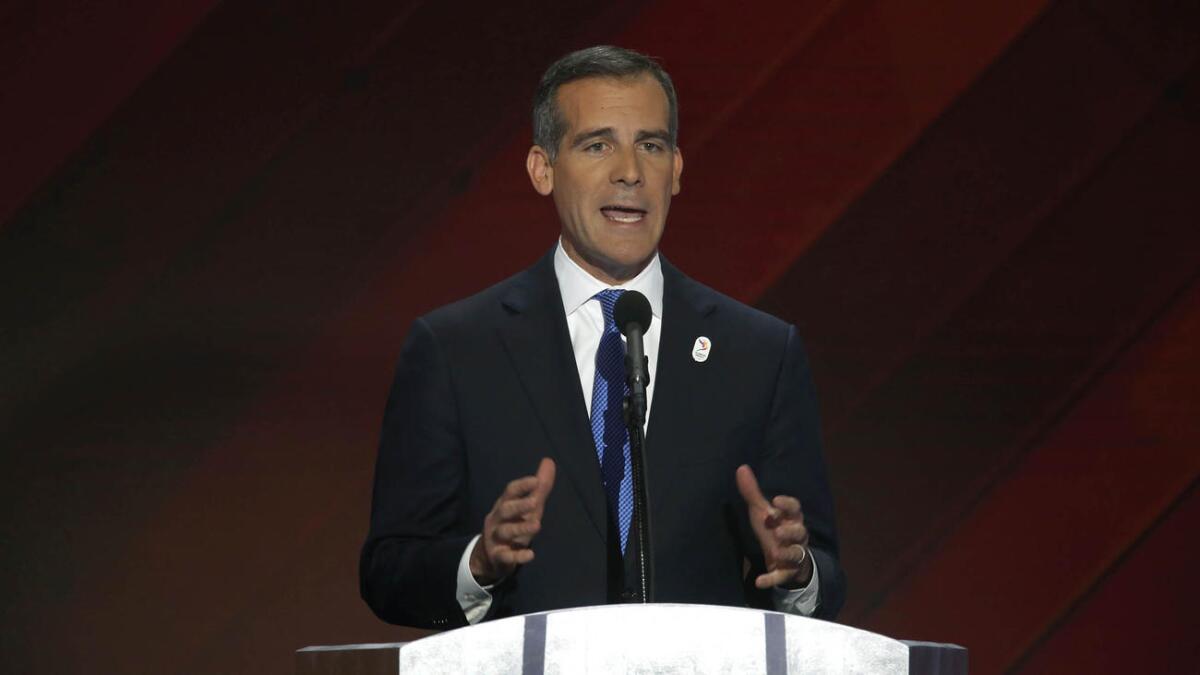 Eric Garcetti at the Democratic National Convention.