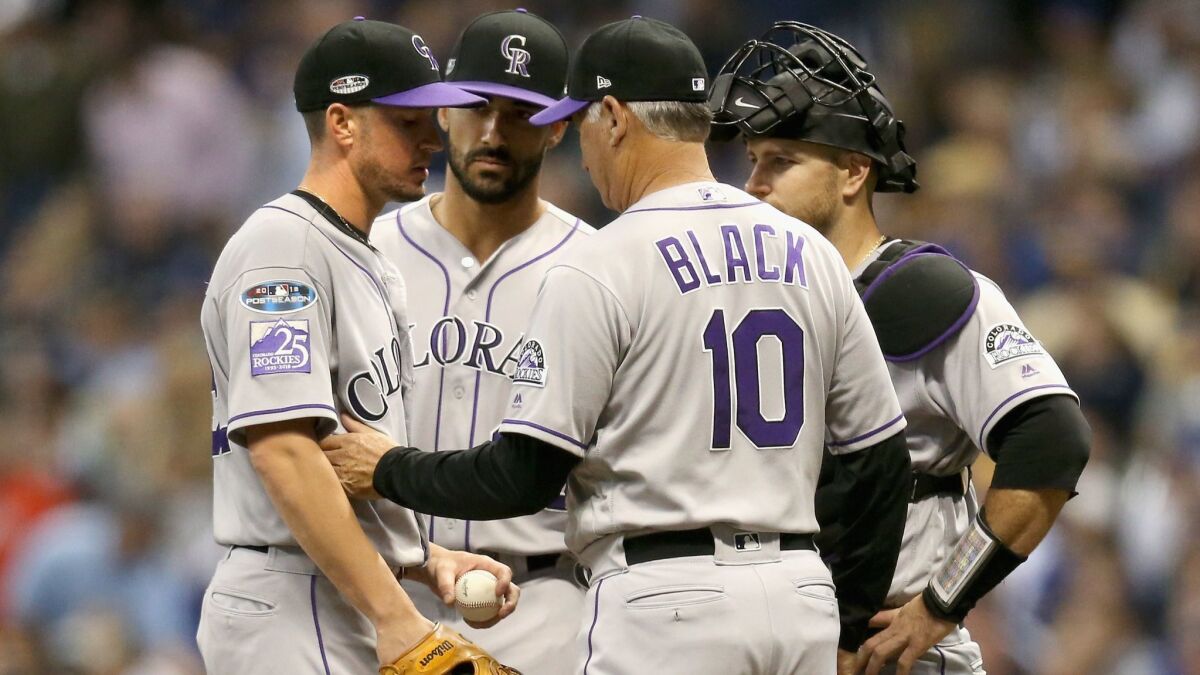 Former Padres manager Bud Black has led Colorado to the playoffs in back-to-back seasons for the first time in franchise history.