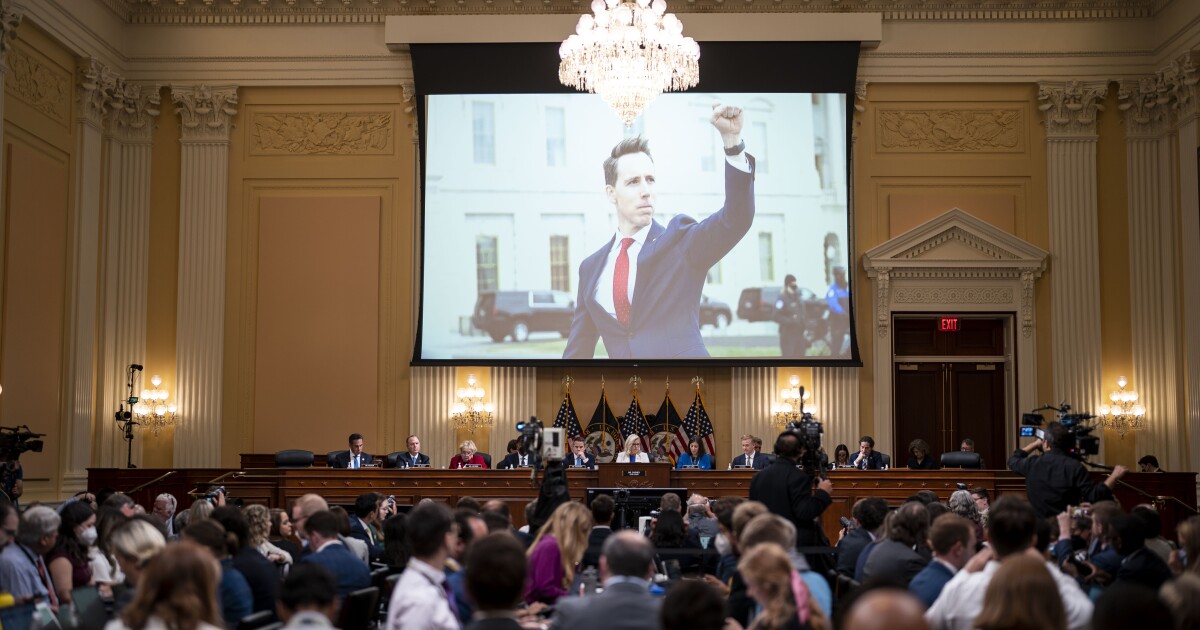 Video revealed by Jan. 6 committee shows Sen. Hawley fleeing Capitol violence Video revealed by Jan. 6 committee shows Sen. Hawley fleeing Capitol violence